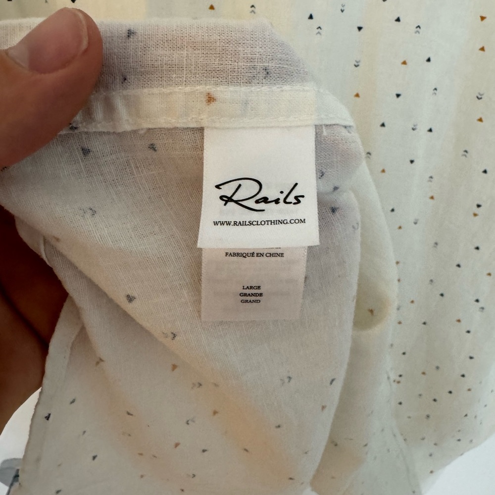 Rails Carson Shirt Button Down Short Sleeve Trian… - image 4